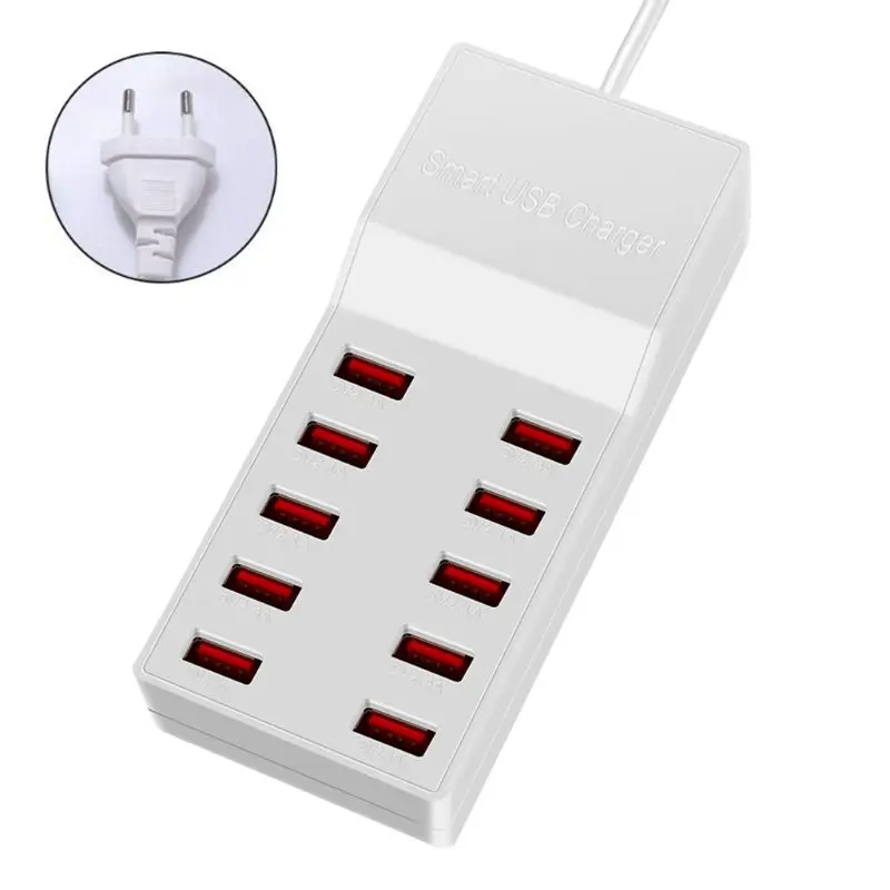 10 станция для зарядки с USB разветвителем 50 Вт мобильный телефон Зарядное устройство концентратор умная ИС(интеграционная схема зарядки Универсальный Мощность адаптер для Xiaomi huawei смартфонами
