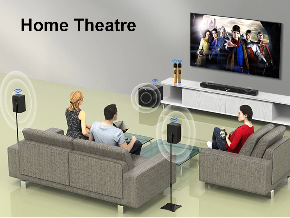 bluetooth unidades de som home soundbar com subwoofer de polegadas microfone