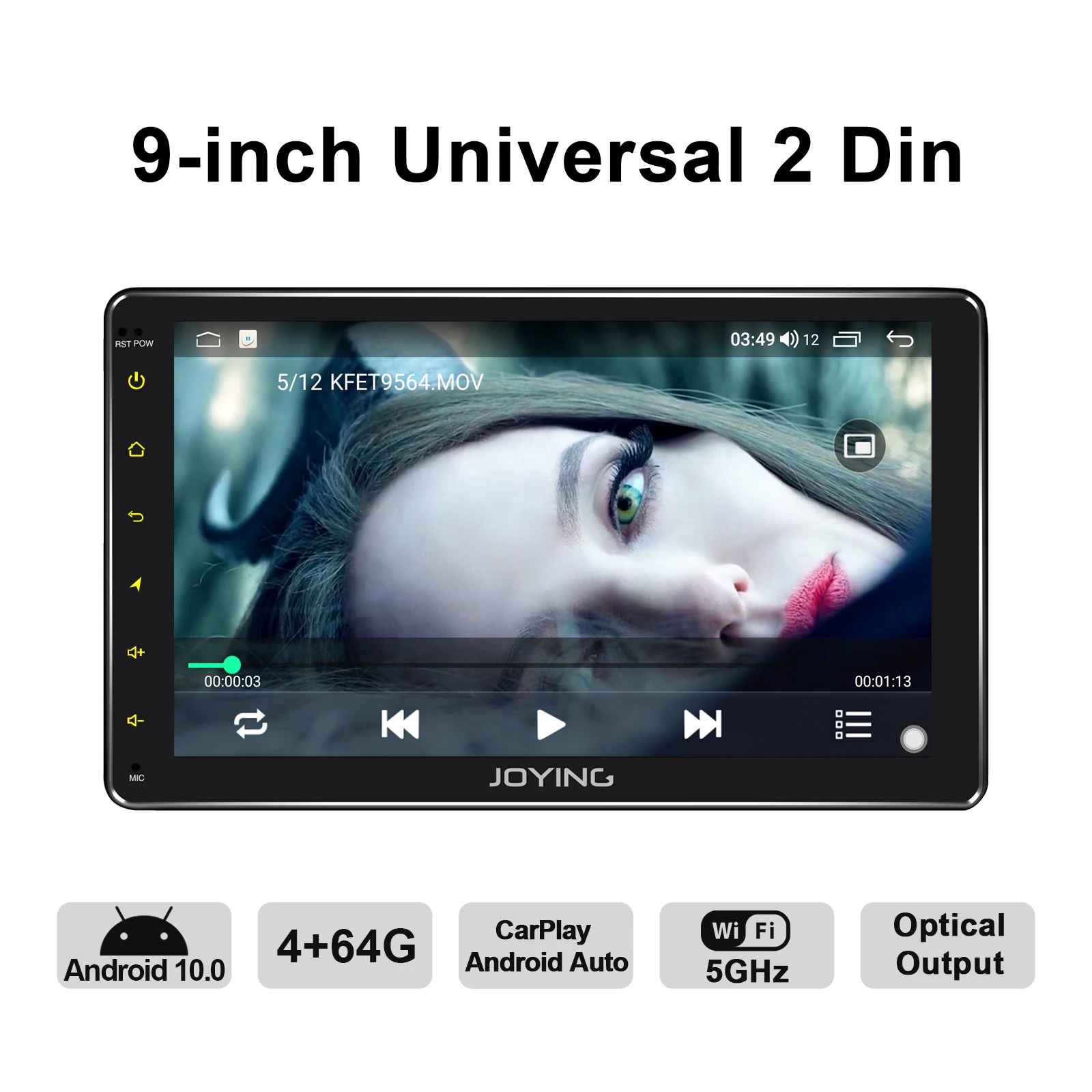Radio 2 din Autoradio Android 9 Pulgada Android 10 HD 1280*720 4GB 64GB Multimedia Tape Recorder Bluetooth Wireless Carplay 4G