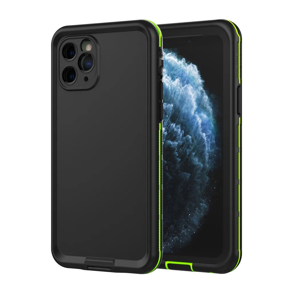 IP68 Водонепроницаемый чехол для телефона для iPhone 11 Pro Max водонепроницаемый ударопрочный чехол Новая Полная защита - Цвет: Зеленый
