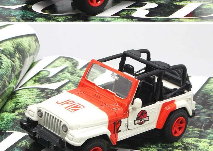 1/32 масштабные металлические автомобильные игрушки Jeep Wrangler, Парк Юрского периода, внедорожник, модель автомобиля, оттягивающие назад автомобили для детей, коллекция подарков