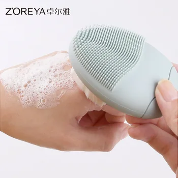 

Facial-Cleasing-Brush Double-Sided SOFT Bristle Silicone Face Wash Cobble Shape Useful Product Deep Cleaning Facial Brush HOT