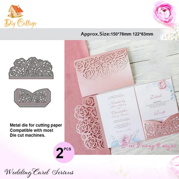 

Wedding Dies Metal Cutting Dies Scrapbooking Pocket Rose Crafts Die Cuts For DIY Paper Cards making craft