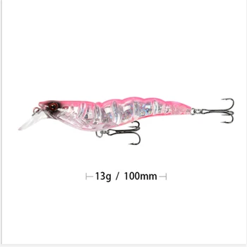 

1pcs Freshwater long shot Shrimp hard bait /10cm/13g Artificial 3D eyes Mino bait balancer floating fishing tackle fishing lure