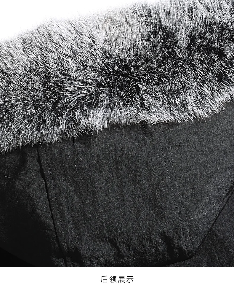 AYUNSUE, Мужская парка, натуральное меховое пальто, натуральная подкладка из кроличьего меха Рекс, короткая зимняя куртка, воротник из лисьего меха, парки Hombre 19880 KJ3452