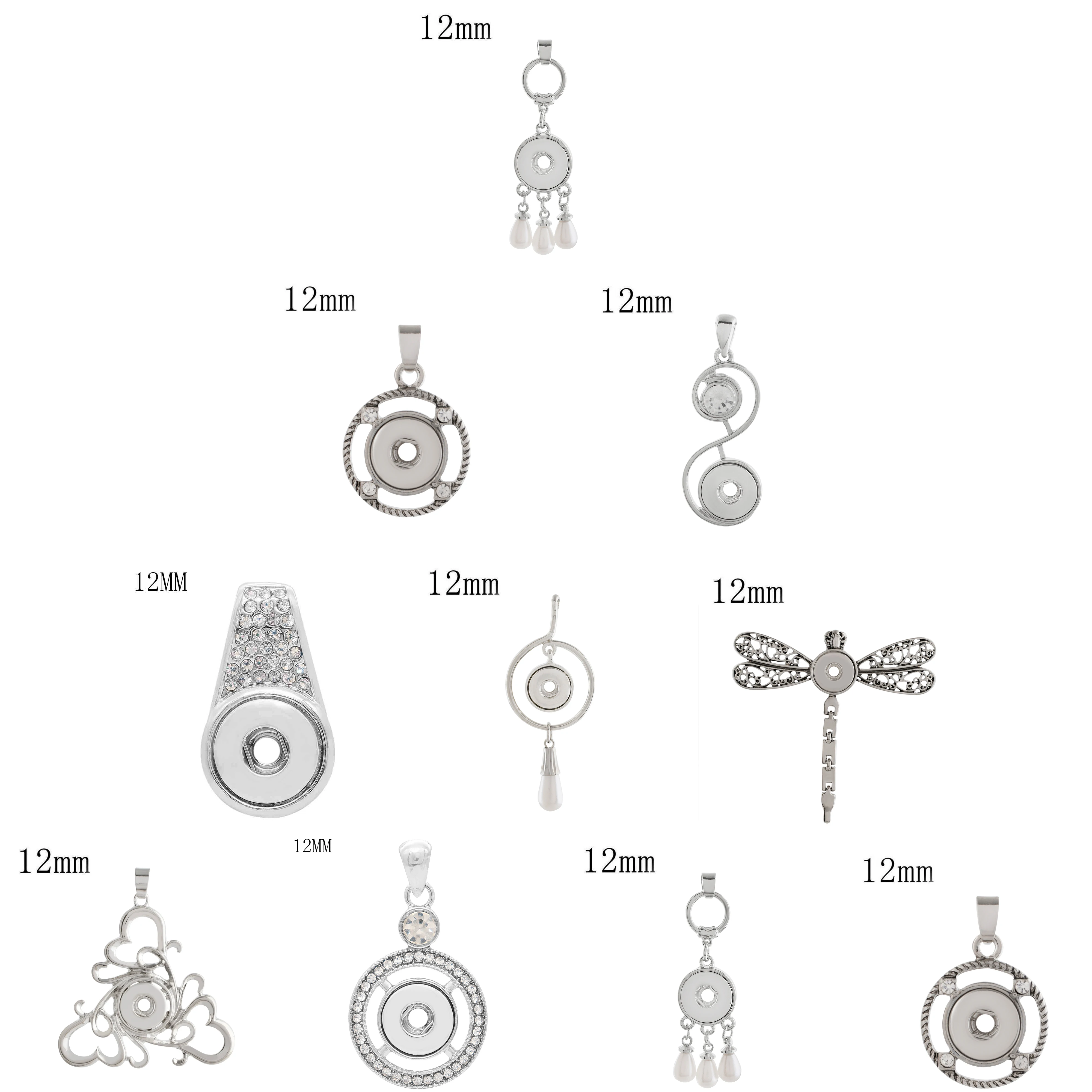 

2019 New Metal Ginger 8 styles Snaps Pendants Jewerly without Chain Fit 12mm Ginger Snaps button jewelry for women gifts Vintage