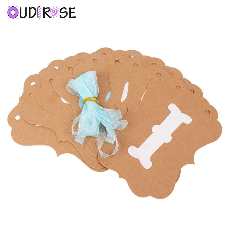 OUDIROSE, крафт-бумага, с буквенным принтом, для мальчиков и девочек, вечерние, Висячие флаги, для детей, 1 баннеры для дня рождения, гирлянда, для детского душа, домашний декор