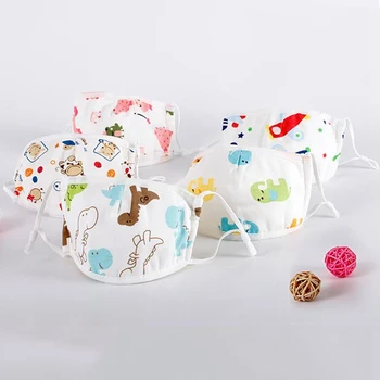 

Kids Cute Cartoon Pattern Mouth Face Mask Dustproof Breathable Cotton 5 Layers Adjustable Face Nose Mask Cover For 4-10Y