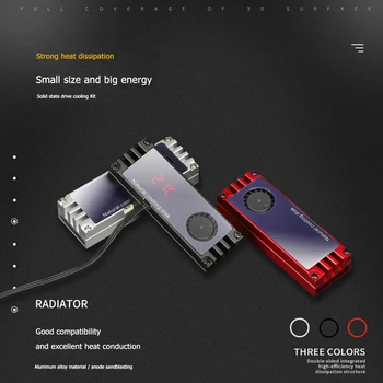 

OLED Digital Display Convenient Practical User-friendly Design Aluminum M.2 Cooler Heat Sink for 2280 SSD Hard Drive Disk