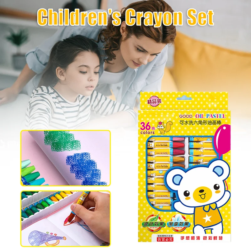 

36 Color Water-soluble Wax Crayon Soft Oil Pastel Painting Chalk Pastels Art Drawing Set Kids Gift Stationery For Boy Girl