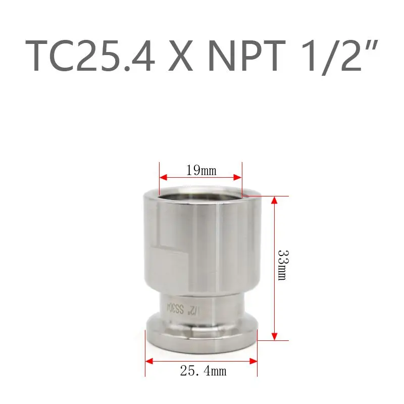 50.5mm 64mm x npt adaptador fêmea tc