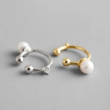 

ONLY 1PC 100% real. Authentic 925 Sterling silver CZ Lucky Ball Beads &Shell Pearl Clip Earrings (No pierced) jEWELRY TLE767