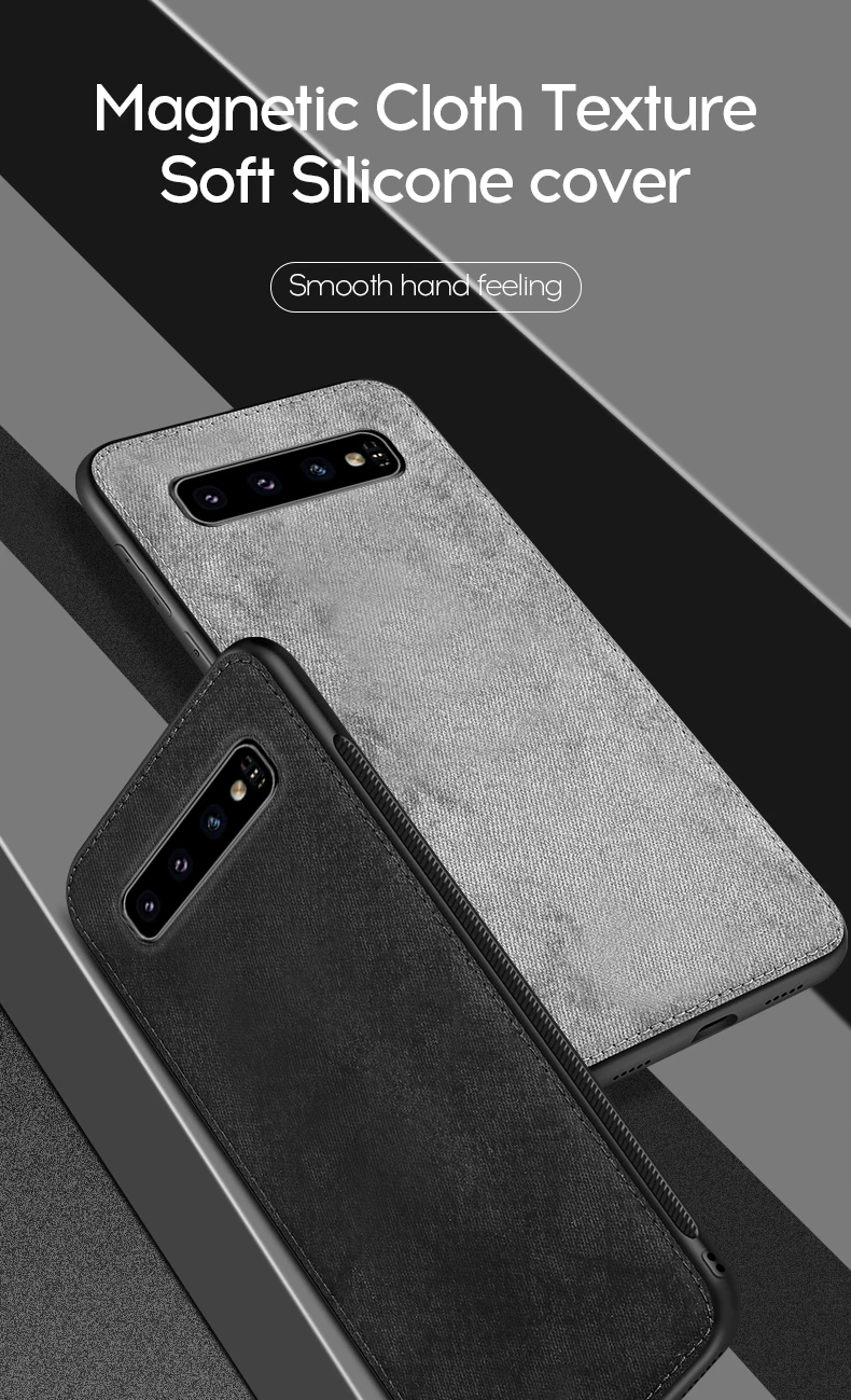 IIOZO Магнитный тканевый чехол для samsung Galaxy S8 S9 S10 Plus Note 8 Note 9 ультратонкий тканевый Мягкий силиконовый чехол s