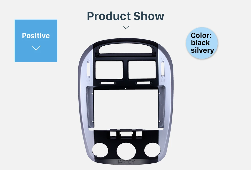 Harfey серебряная рамка для приборной доски для 9 дюймов для 2006 Kia Cerato аудио тире отделка фасции панель комплект приборной панели автомобиля Авторадио пластины 2 Din