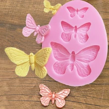 Silicone molds DIY Sugar Chocolate Cutter Fondant Cake 3D butterflys Decorating Tool silicone baking mold Soap Mold for baking