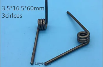 

2pcs/lot 3.5*16.5*60mm 3circles Steel spring Torsion spring Heteromorphic spring Rotating spring free ship