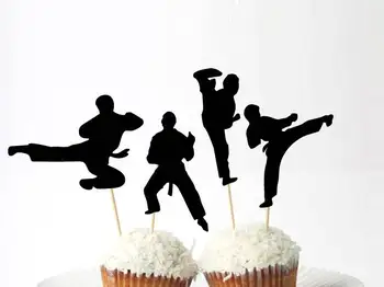 

Set of 12Pcs - Karate Cupcake Toppers, Birthday, Event Party Picks,, Donut Holes, Drinks, Fruit Skewers