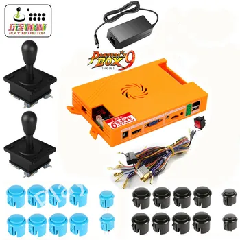 

NEW Original Pandora Box 9 1500 Games Set DIY Arcade Kit Push Buuttons Joysticks Arcade Machine Bundle Home Cabinet with manual