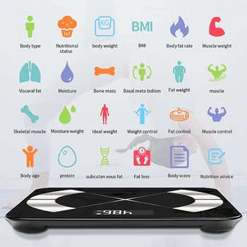 

Body Fat Scale High precision Smart Wireless Digital Bathroom Weight Scale Smartphone App Bluetooth Body Composition Analyzer