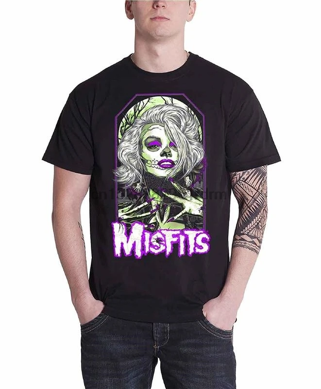 Одежда Misfits футболка оригинальный Скелет Череп Группа логотип Официальный