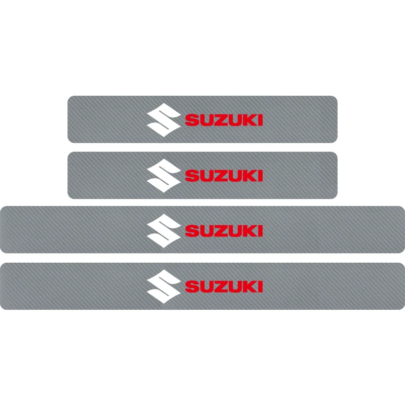 

4Pcs car Accessories 3D Car Door Threshold Carbon Fiber Sticker Waterproof Decal Decor For Suzuki Swift SX4 Vitara Jimny S-CROSS