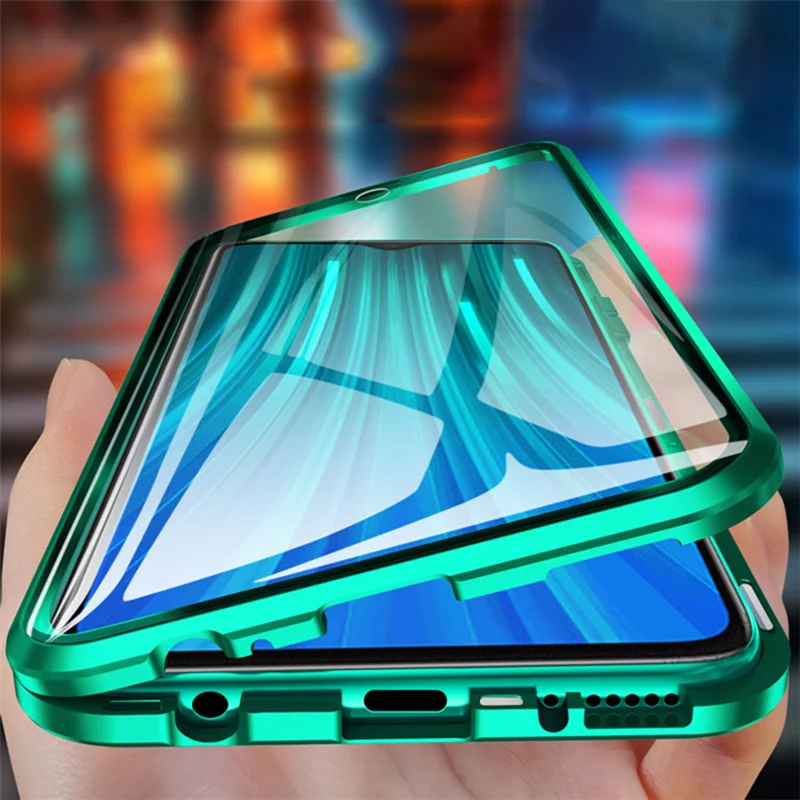For Redmi Note 8 Pro Case Magnetic Double Sided Glass Luxury Protection Cover 7 Housing shell |