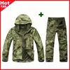 TAD Tactical Men Army Hunting Hiking Fishing Explore Clothes Suit Camouflage Shark Skin Military Waterproof Hooded Jacket+Pants ► Photo 1/6