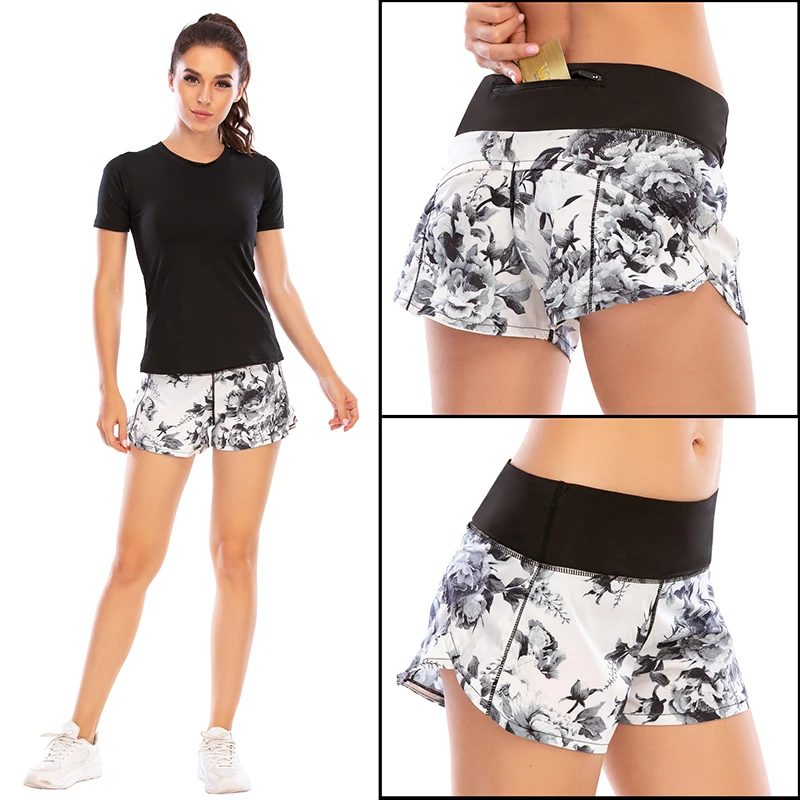 BLESSKISS 20Color Loose Sport Shorts Women Fit Training Gym Running Shorts For Ladies Printing Pocket Workout Yoga Shorts Wear