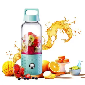 

Portable Blender, Smoothie Blender USB Juicer Cup, 17oz Fruit Mixing Machine with 4000mAh Rechargeable Batteries, Detachable Cup