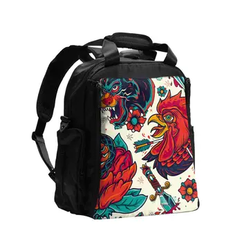 

Baby Diaper Bag Old School Tattoo Maternity Bag for Disposable Reusable Wet Dry Diaper Bag Double Handle Wetbag