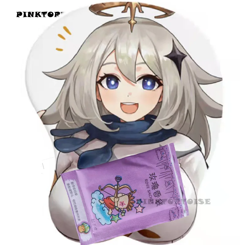 

PINKTORTOISE Anime 3D Mouse Pad Paimon 3D Soft Chest Mouse Pad Mat Wrist Rest chest Mice Mat