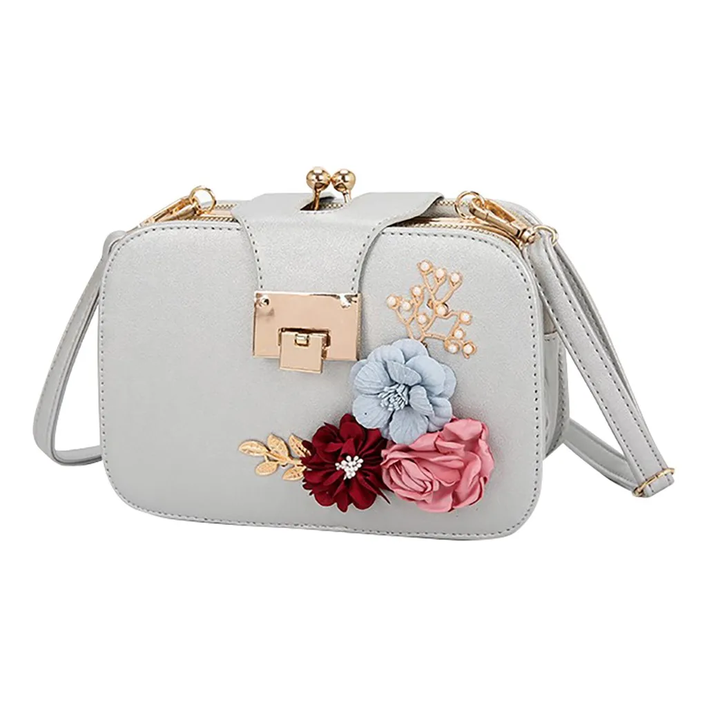 Новая женская сумка на плечо, винтажная кожаная сумка-мессенджер с жемчугом, Ретро цветок, сумки через плечо, противоугонная сумка для мобильного телефона, Bolsa Feminina# JX - Цвет: C