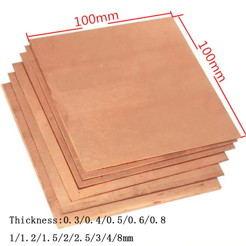 1PCS thick 0.3-8mm 100x100 99.9% purity copper metal sheet plate Nice Mechanical Behavior and Thermal Stability | Инструменты