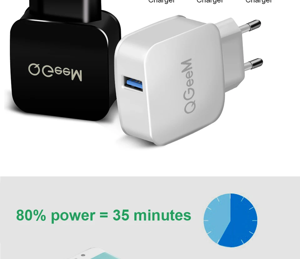 QGEEM QC 3,0 USB зарядное устройство Quick Charge 3,0 зарядное устройство для телефона для iPhone 18W3A быстрое зарядное устройство для huawei samsung Xiaomi Redmi EU US Plug