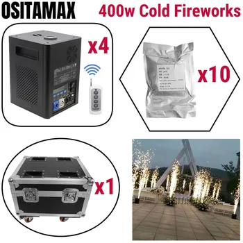 

4pcs/lot+flightcase+10 powder Cold Flame Firework Fountain 400w High Jetting Indoor Outdoor Professional Cold Firework Machine