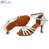 New White Satin Ballroom Professional Latin Dance Shoes For Women/Girls/Ladies Party Tango&Salsa High Heeled Indoor Dancing 4