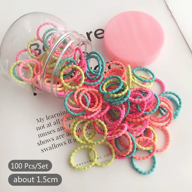 50/100 Pcs/Box New Children Cute Colors Soft Elastic Hair Bands Baby Girls Lovely Scrunchies Rubber Bands Kids Hair Accessories 11-100 Pcs