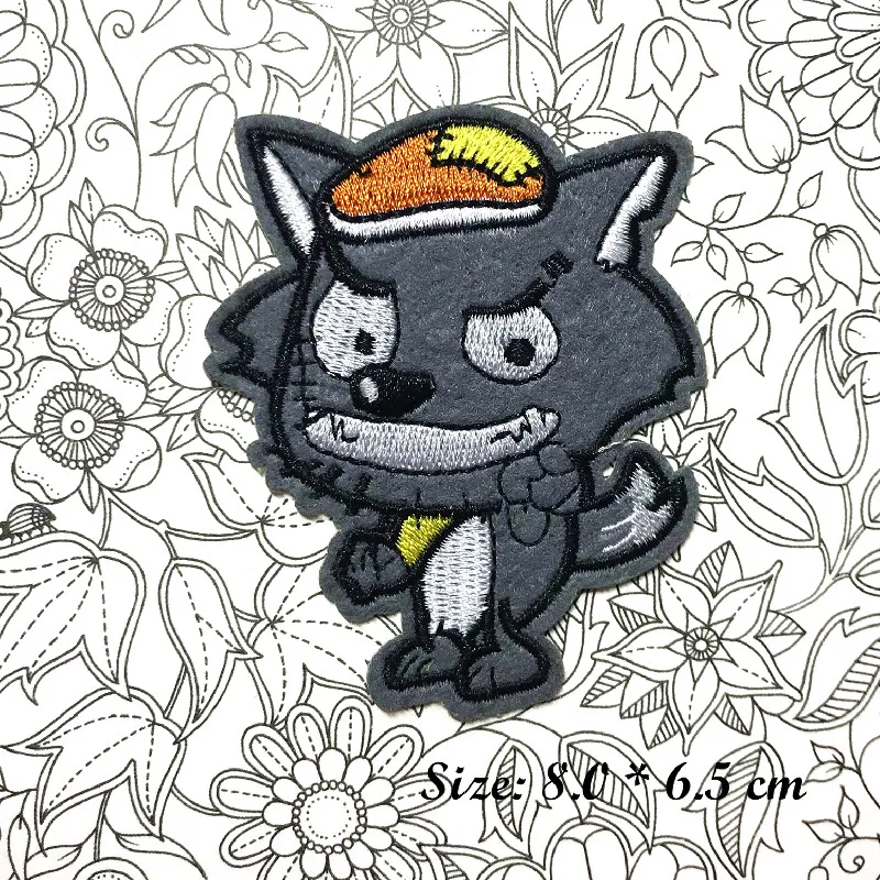 

Big Wolf Grey Wolf Cartoon patchs Clothes Decorate Individuality Embroidered work clothing DIY dressing for clothes sticks