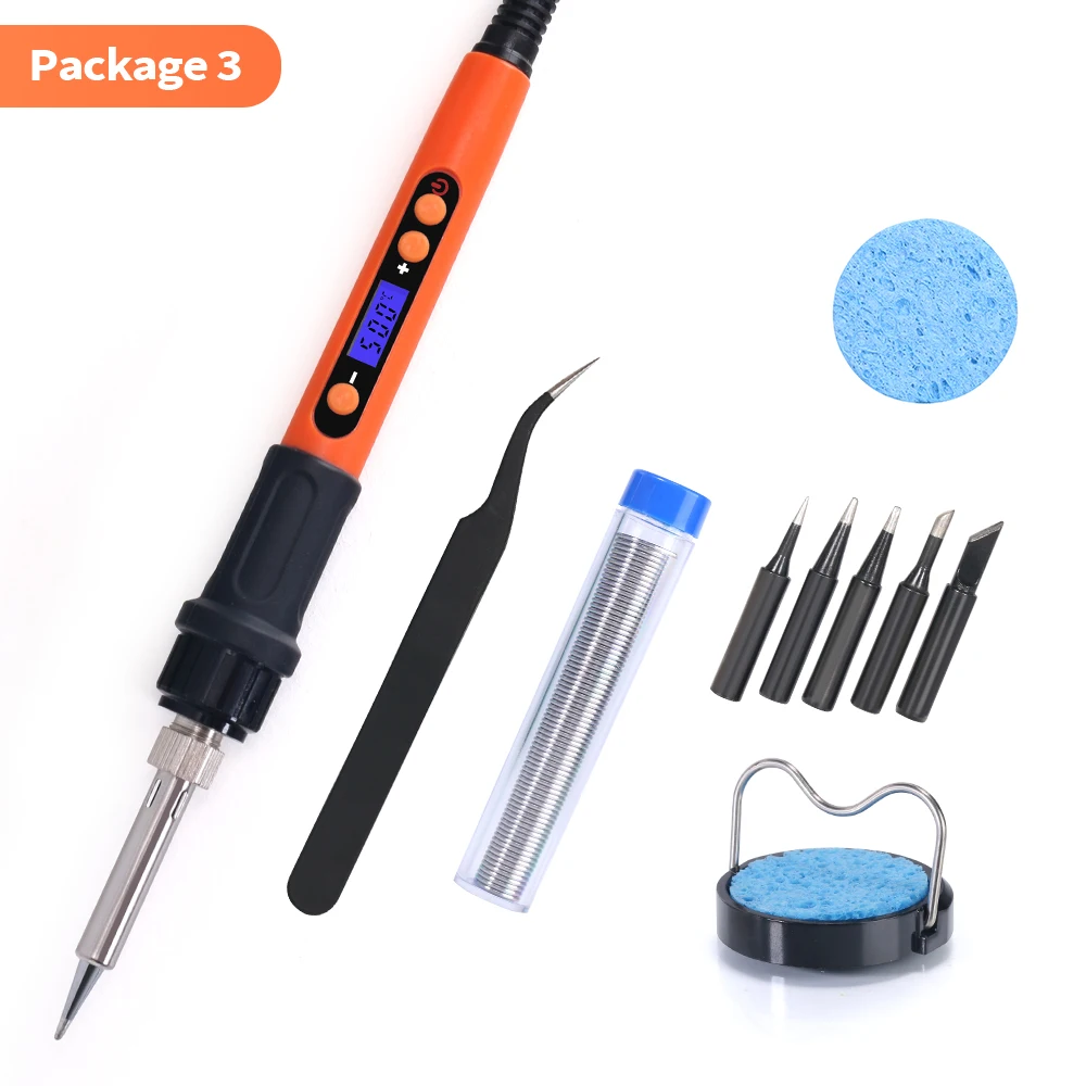 100W Digital Electric Soldering Iron Kit Set Temperature Adjustable 928D Welding Tool Ceramic Heater Soldering Tips Rework electric welding Welding Equipment