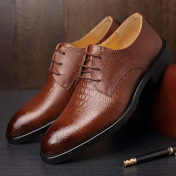 

Men's Shoes Pointed Toe Leather Business Dress Casual Men's Shoes Wedding Formal Shoes 2020 New Fashion Leather shoes