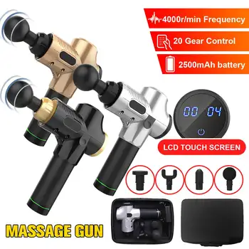 

4000r/min 20 Gears Therapy Massage Guns Muscle Massager Pain Sport Fascia Massage Machine Relax Body Slimming Relief With 4 Head