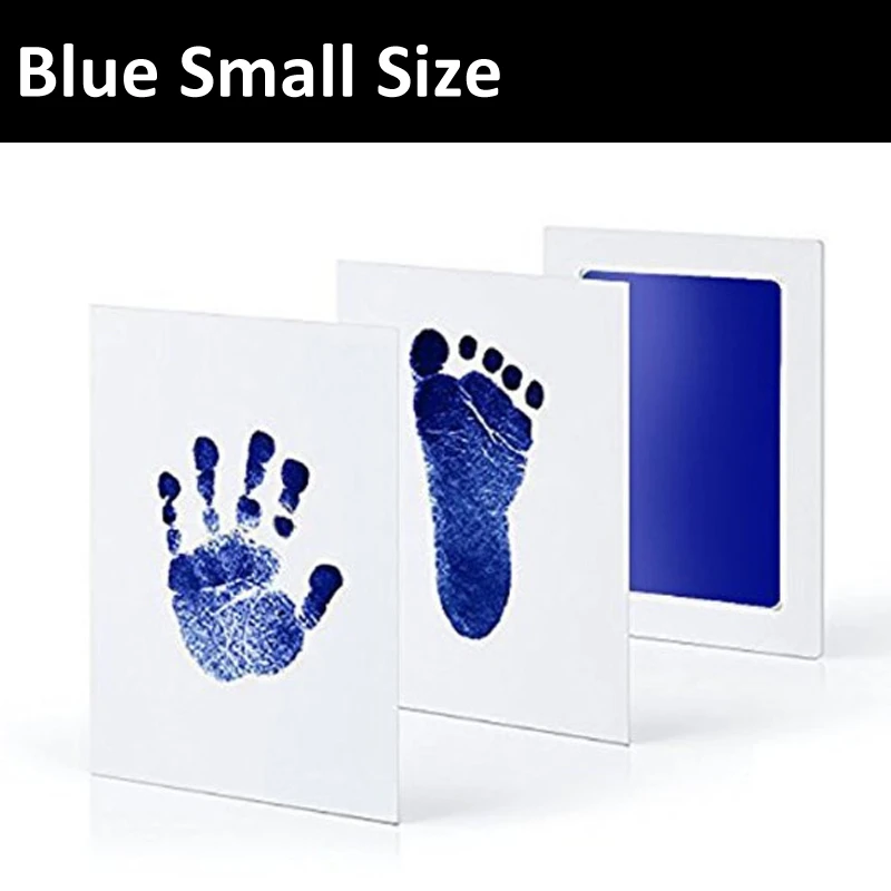 Blue S Набор подушечек для детского душа с детскими следами и рисунком лапы, нетоксичные подушечки для рисования, безопасная игрушка для ухода за ребенком - Цвет: Blue S
