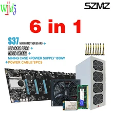 Boîtier pour carte mère S37 avec câbles d'alimentation, boitier de minage, 8 go de RAM, SSD mSATA 1600MHz