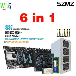 Boîtier pour carte mère S37 avec câbles d'alimentation, boitier de minage, 8 go de RAM, SSD mSATA 1600MHz 