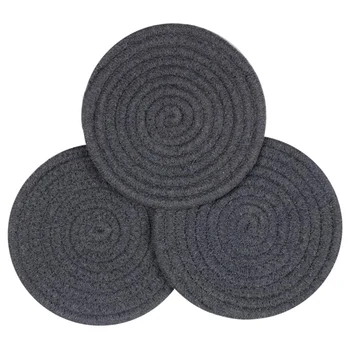 

3 Pcs Cotton Thread Weave Pot Holders, Hot Pads, Pot Holders, Spoon Rest, Jar Opener & Coasters, for Cooking and Baking