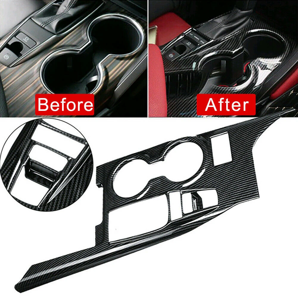 

KKMOON 1pc Carbon Fiber Inner Gear Shift Box Panel Frame Cover Trim Car accessories auto styling for TOYOTA CAMRY 2018