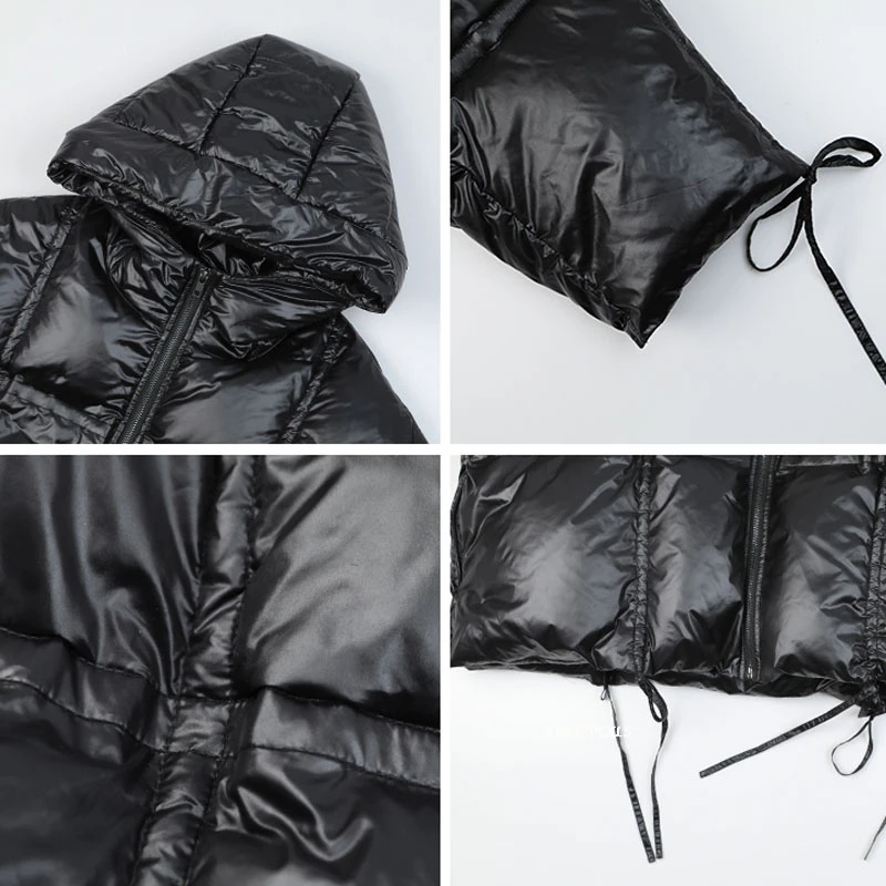 2020 new black Hooded Winter Down Jacket puffer
