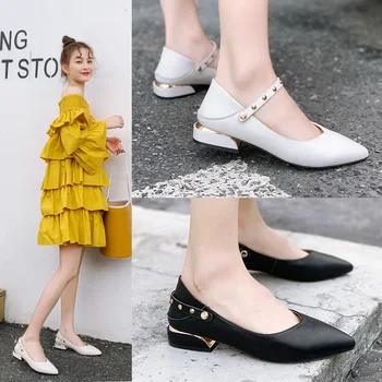 

3cm Heel Loafers Ladies Shoes Genuine Leather Mary Jane Shoes Spring 2020 Fashion Dress Shoes