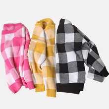 Свитера для мальчиков и девочек детский Полосатый пуловер в клетку вязаная детская одежда осень-зима новые детские свитера Одежда для мальчиков