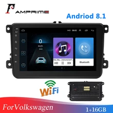 AMPrime Автомобильный мультимедийный плеер Android gps 2 Din Автомобильный Радио wifi FM DVD gps навигация Raido видео с тыловой камерой MirrorLink авто